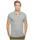 John Varvatos Star U.s.a. - Short Sleeve Soft Collar Knit Polo With Elongated Placket And Chest Pockets K2901t1l