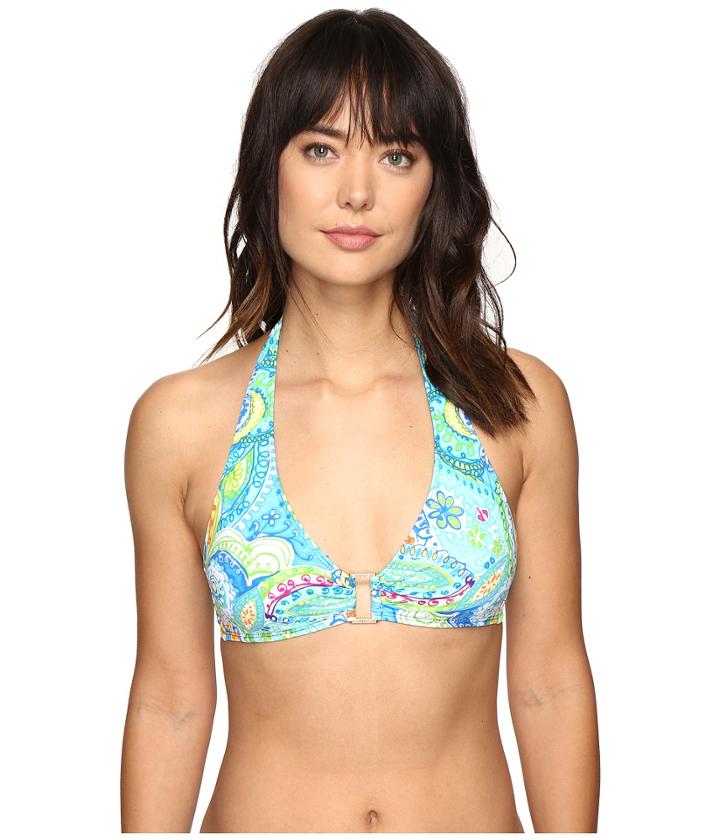 Lauren Ralph Lauren - Carnival Paisley Ring Front Halter W/ Removable Cup