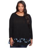 Karen Kane Plus - Plus Size Embroidered Inset Sweater