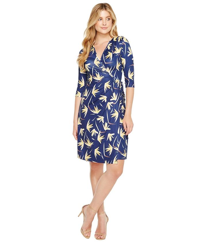 Christin Michaels - Khana 3/4 Sleeve Wrap Dress