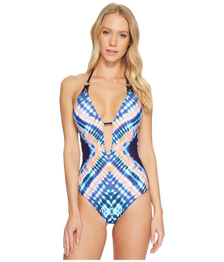 Trina Turk - Moonlight Tie-dye V-plunge One-piece
