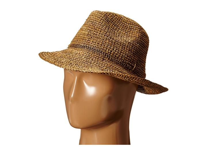 Hat Attack - Raffia Crochet Classic Fedora With Sparkle Trim