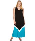 Karen Kane Plus - Plus Size Color Block Maxi Dress