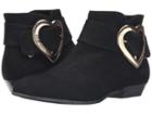 Love Moschino - Suede Heart Buckle Ankle Bootie