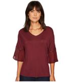 Ivanka Trump - Knit V-neck With Woven Bell Sleeve