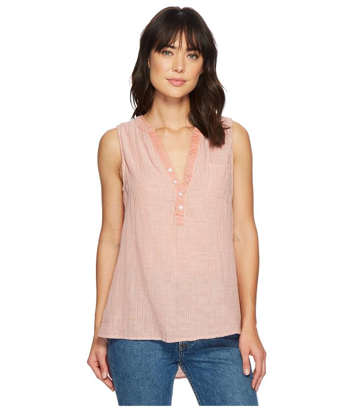 Dylan By True Grit - Classic Stripe Sleeveless One-pocket Pullover