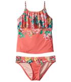 Hobie Kids - Petal Pusher Hanky Tankini And Sash Side Hipster Set