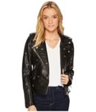 Blank Nyc - Vegan Leather Moto Jacket With Studded Dragonflies In Dragonfly