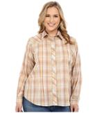 Roper - Plus Size Earth Tone Plaid With Embroidery