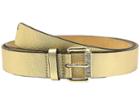 Michael Michael Kors - 32mm Metallic Pebble Belt On Square Pave Roller Buckle