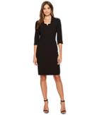 Tahari By Asl - V-neck Sleeved Sheath Dress