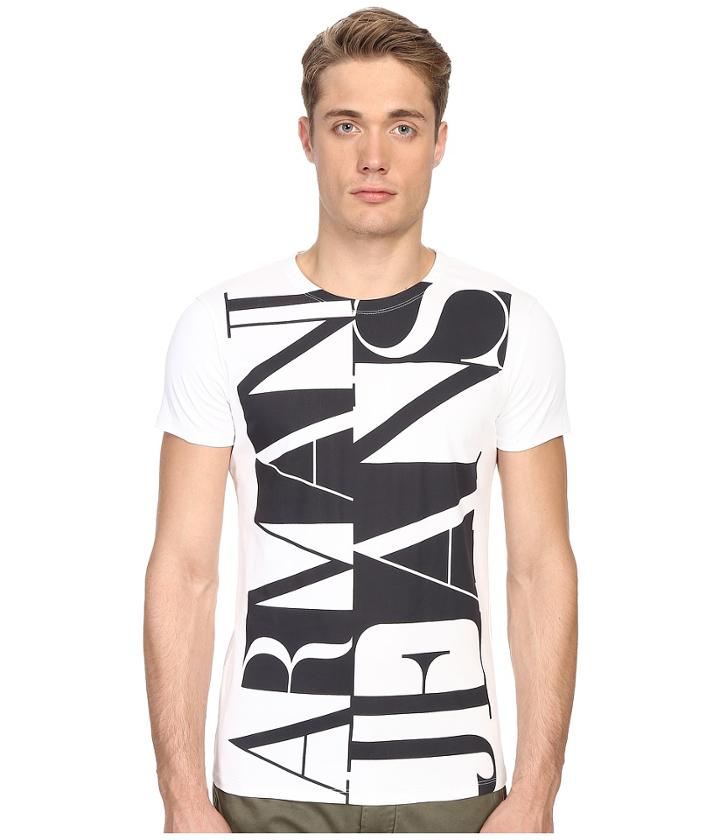 Armani Jeans - Large Vertical Color Block Logo Tee