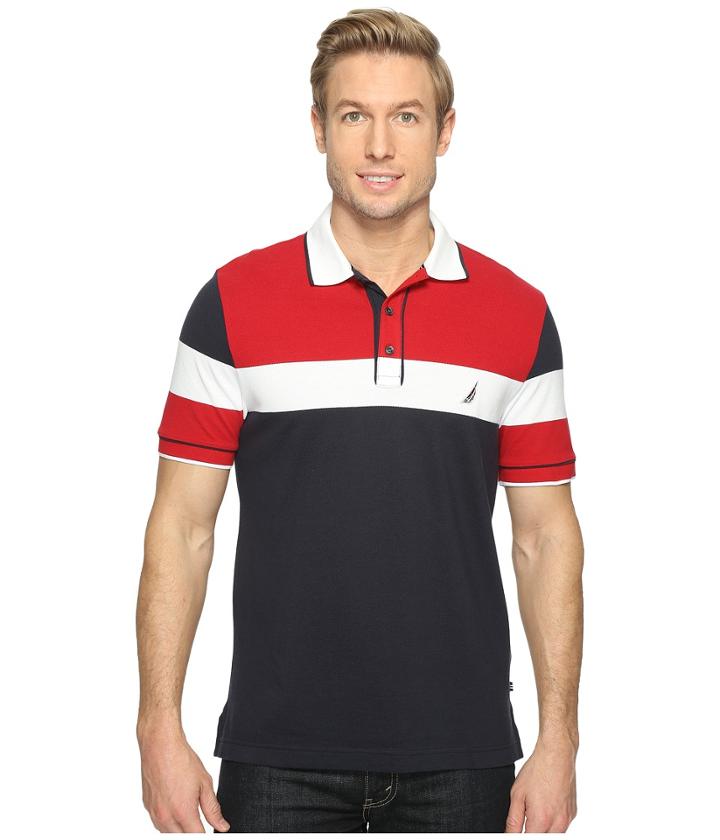 Nautica - Short Sleeve Color Blocked Polo