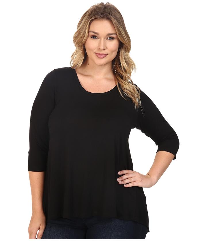 Karen Kane Plus - Plus Size Shirred Contrast Back Top