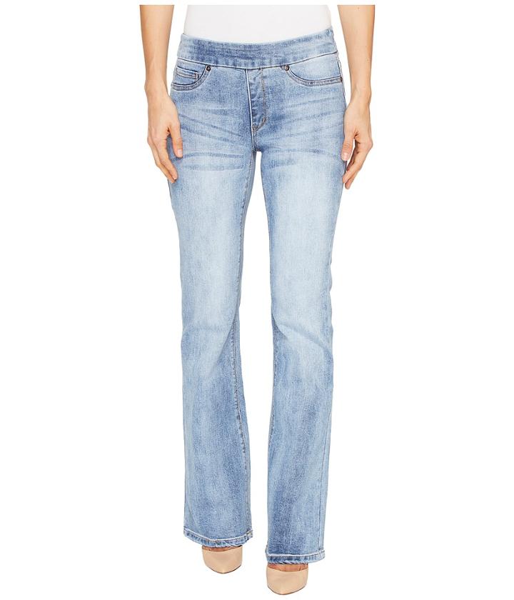 Tribal - Pull-on Denim Flare Pants In Faded Blue