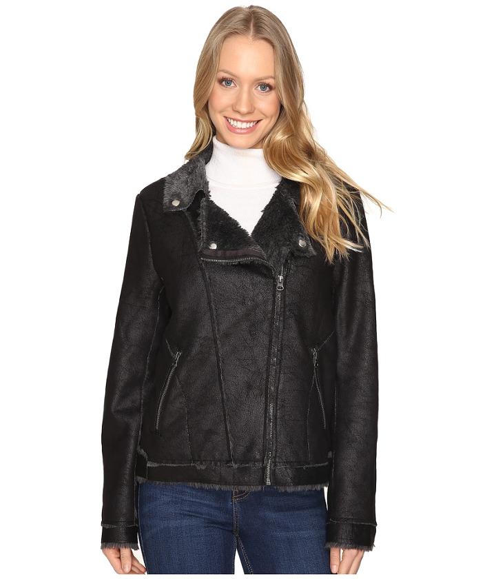 Dylan By True Grit - Easy Rider Motorcycle Jacket With Vintage Faux Shearling Lining