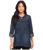 Blank Nyc - Denim Lace-up Shirt In Hangover Helper