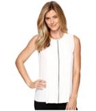 Ellen Tracy - Contrast Piped Pleat Front Shell