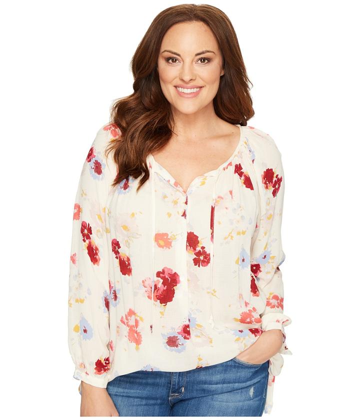 Lucky Brand - Plus Size Floral Raglan Blouse