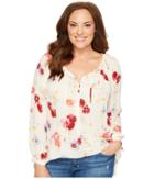 Lucky Brand - Plus Size Floral Raglan Blouse