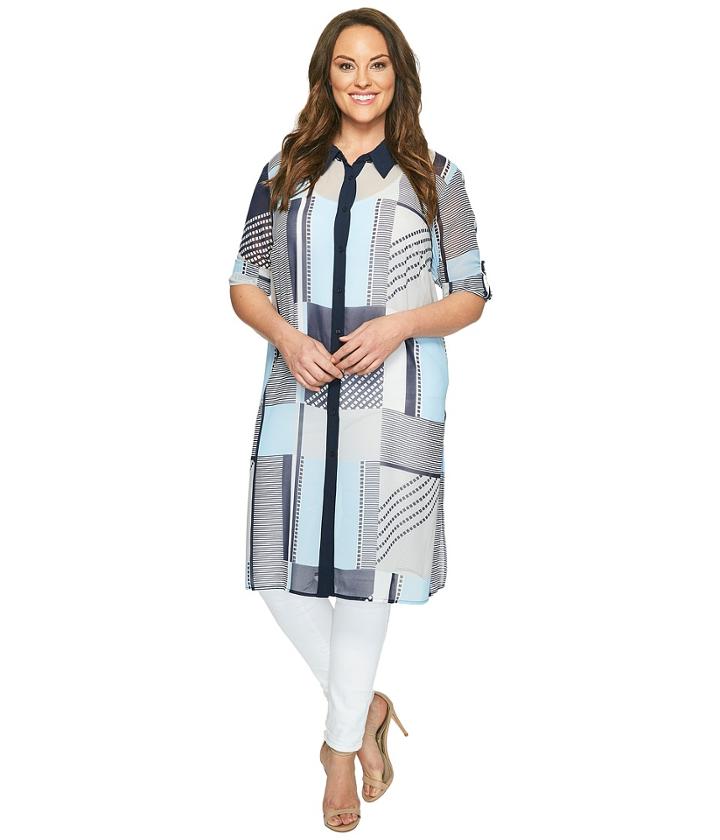 Calvin Klein Plus - Plus Size Long Printed Tunic