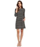 Lilla P - Heavy Stripe Jersey 3/4 Sleeve A-line Dress