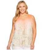 Calvin Klein Plus - Plus Size Sleeveless Print Top With Chiffon Overlay
