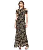 Marchesa Notte - Cold Shoulder 3d Floral Giupure Lace Gown