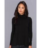 Three Dots L/s Relaxed High Low Turtleneck