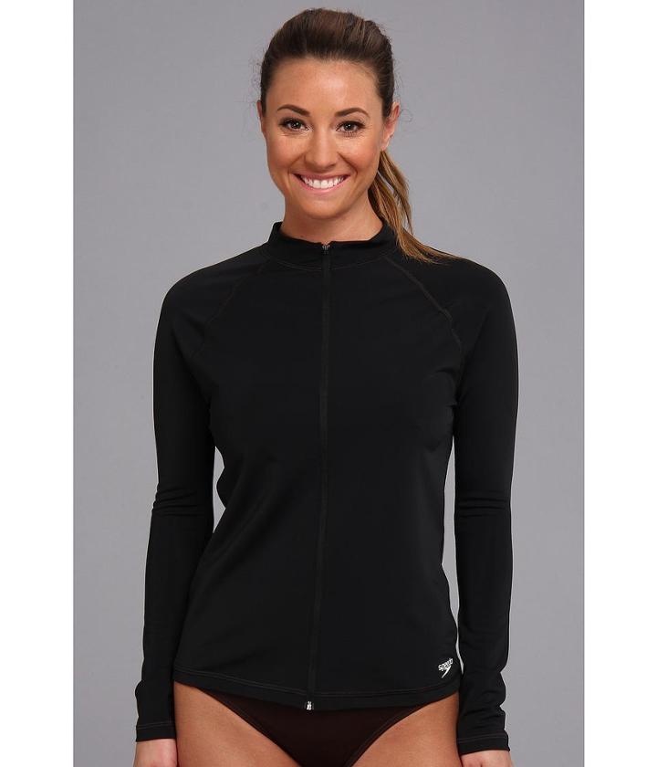 Speedo Zip Front Long Sleeve Rashguard