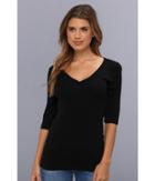 Michael Stars Supima Elbow Sleeve Vee Neck