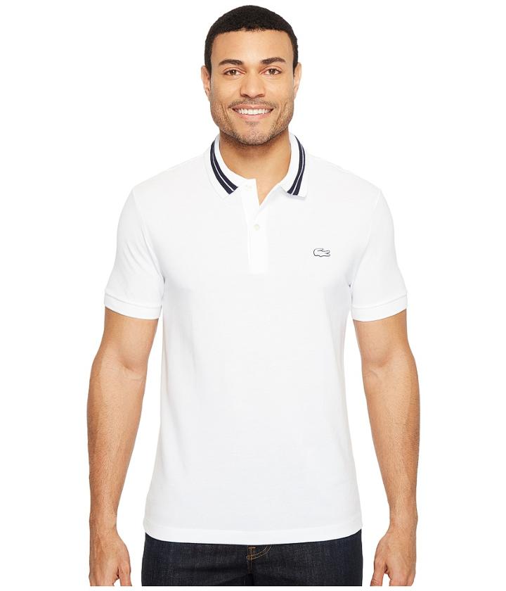 Lacoste - Short Sleeve Semi-fancy Stretch W/ Rubber Croc Regular Fit