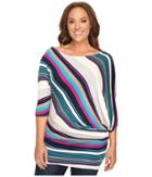 Christin Michaels - Plus Size Mika 3/4 Sleeve Striped Dress