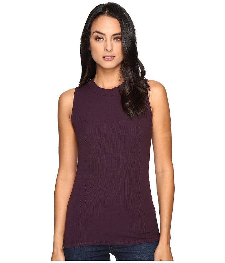 Three Dots - Krystine-sleeveless Rib Tank Top