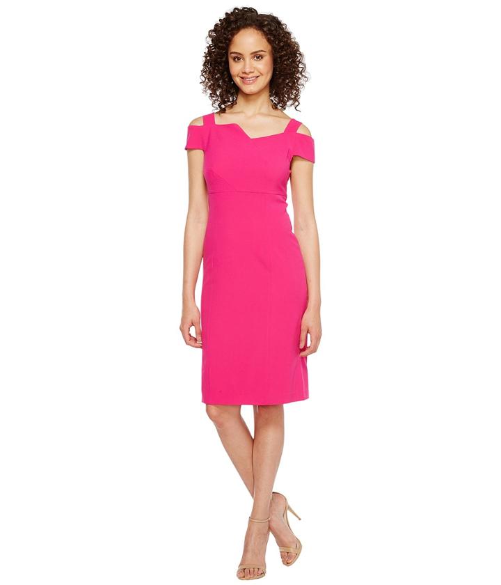 Adrianna Papell - Jetset Stretch Sheath Dress With Origami Neckline