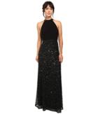 Adrianna Papell - Halter Jersey And Beaded Gown