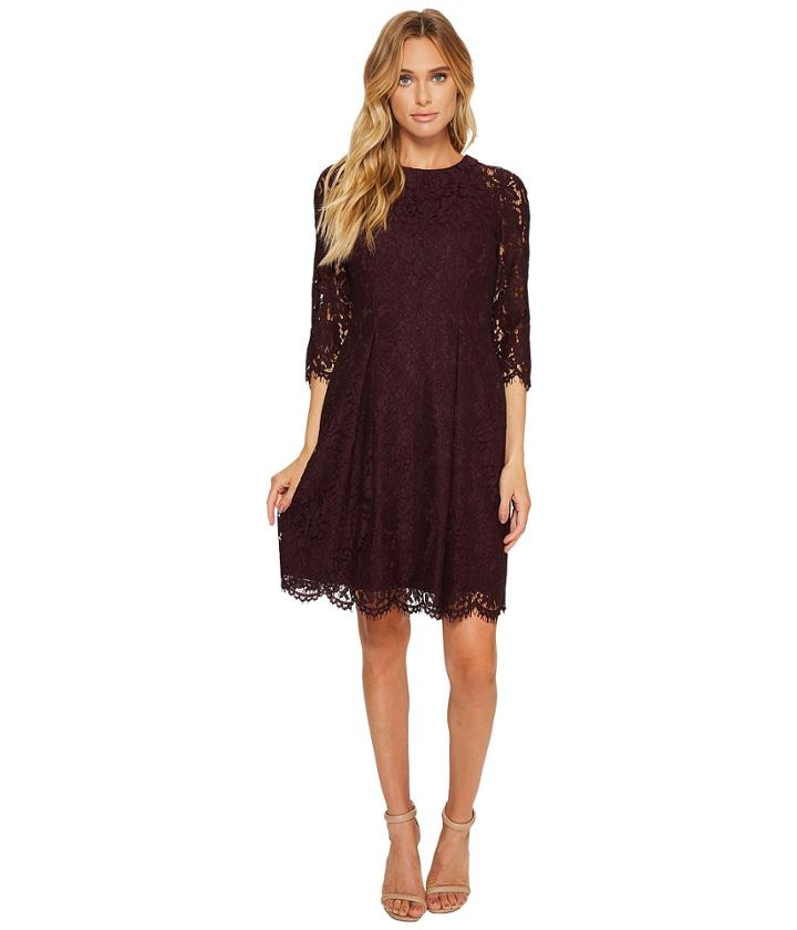 Vince Camuto - Lace Three Quarter Sleeve Fit Flare Dress