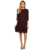 Vince Camuto - Lace Three Quarter Sleeve Fit Flare Dress