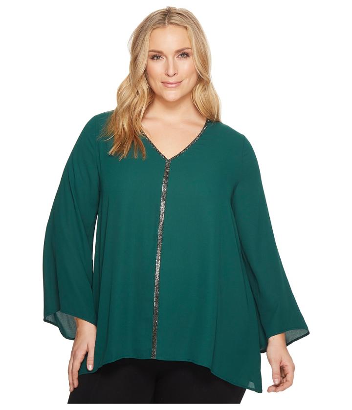 Karen Kane Plus - Plus Size Sparkle Flare Sleeve Top
