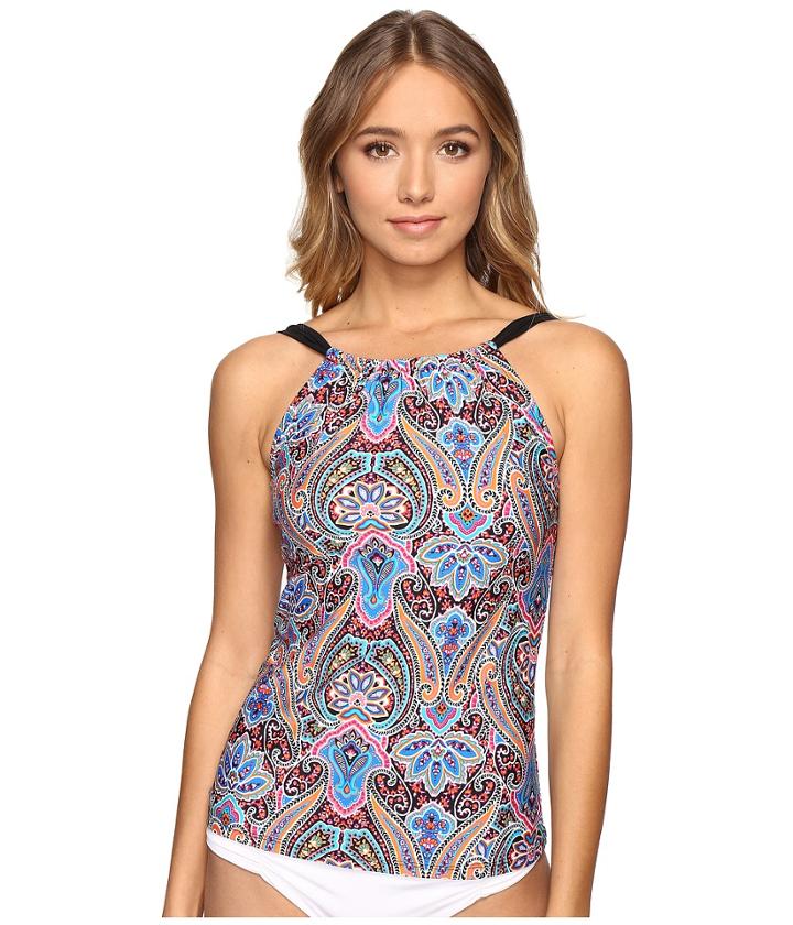 Jantzen - Vibrant Paisley High Neck Tankini Top