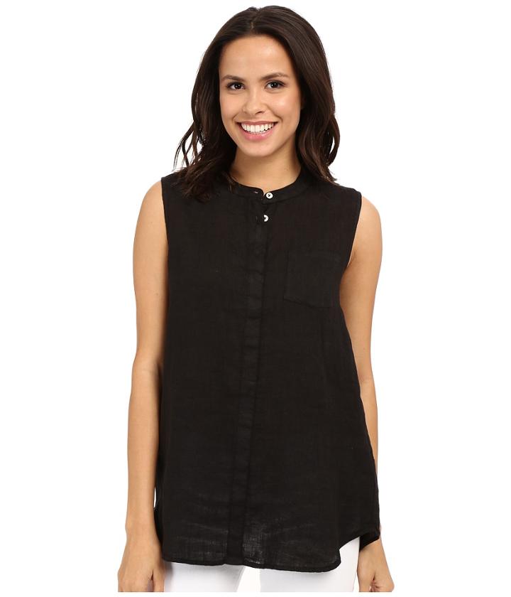 Allen Allen - Linen Mock Collar Shirt