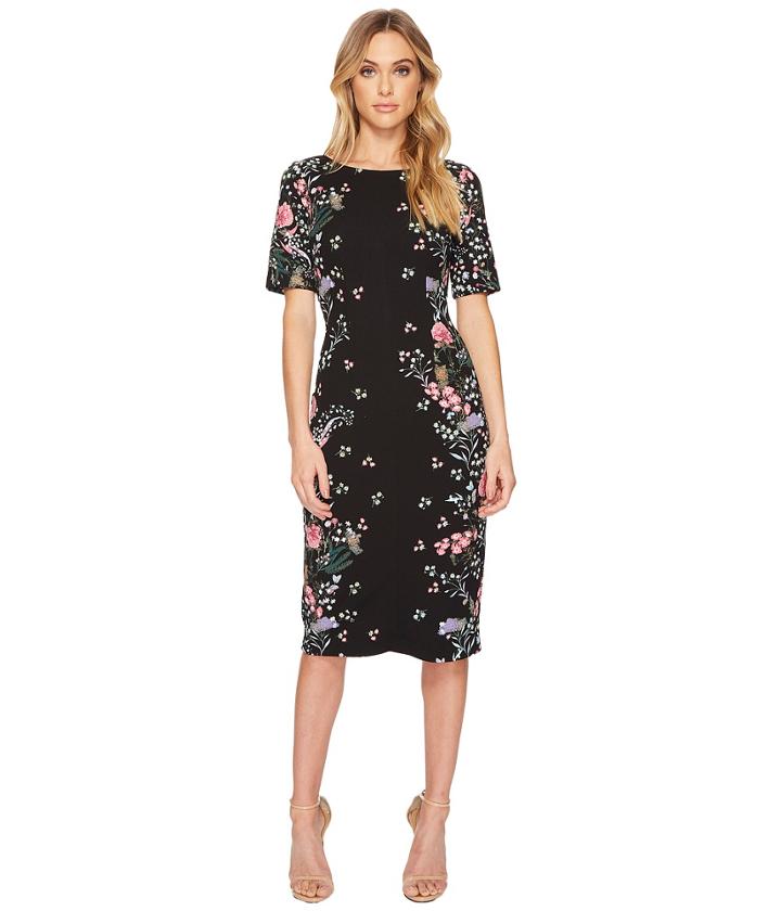 Adrianna Papell - Printed Sheath Midi Dress