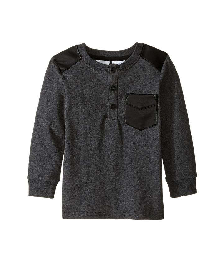 Kardashian Kids - Long Sleeve Tee Qulited Faux Leather Pocket