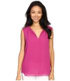 Vince Camuto - Sleeveless Keyhole Blouse W/ Neck Pleats
