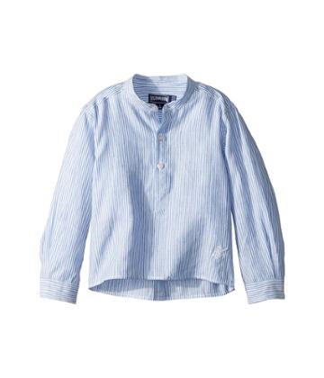 Vilebrequin Kids - Striped Linen Round Collar Shirt