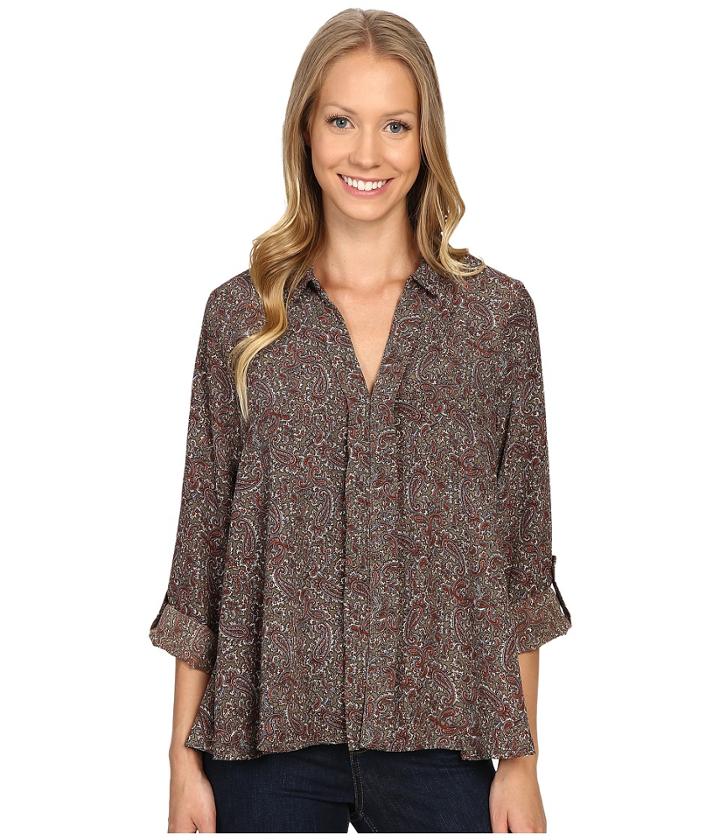 Bobeau - Maisie Hidden Placket Woven Blouse