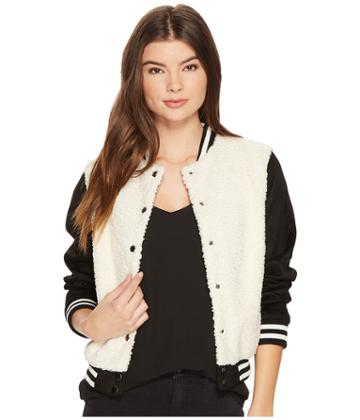 Jack By Bb Dakota - Karah Contrast Sherpa And Faux Suede Varsity Jacket