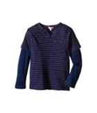 Splendid Littles - Indigo Twofer Crew With Raw Edge Neck