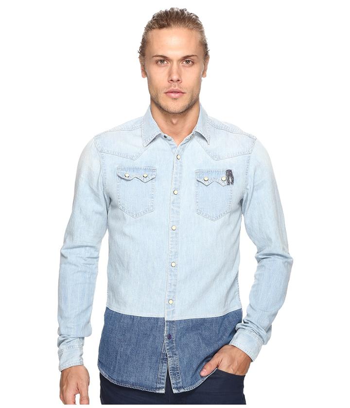 Scotch &amp; Soda - Ams Blauw Denim Sawtooth Shirt
