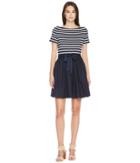 Kate Spade New York - Stripe Knit Mixed Media Dress